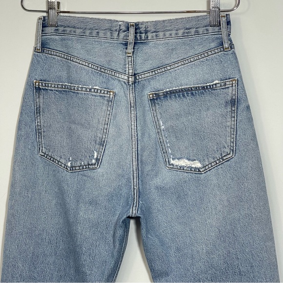 AGOLDE 90's Mid Rise Loose Jeans in Major Size 26 Light Wash Distressed Rigid - Picture 8 of 16